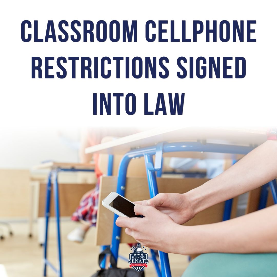 Cell phone classroom ban graphic